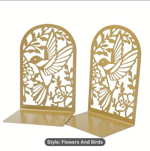 Gold bird book ends 