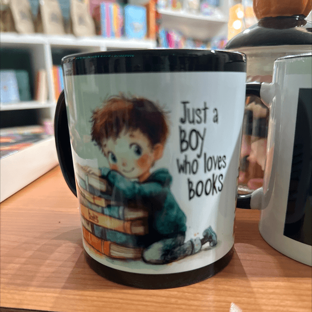Just a boy who loves books cups