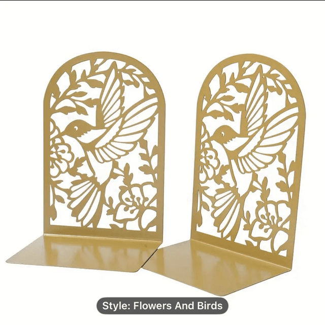 Gold bird book ends 