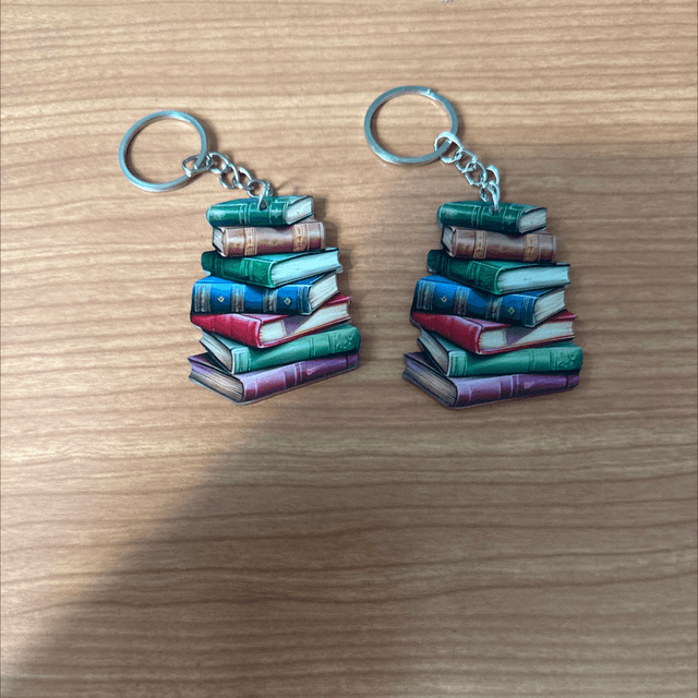 Book stack keyring